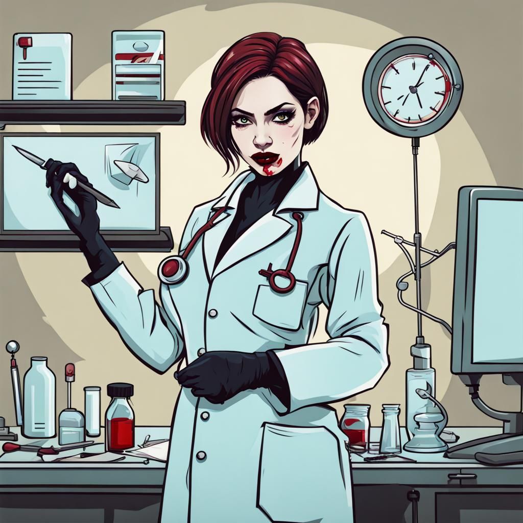 Vampire Surgeon Working in Hospital