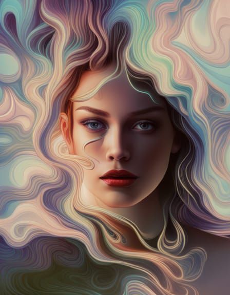 Cyberpunk Woman Influencer in Synthwave Style