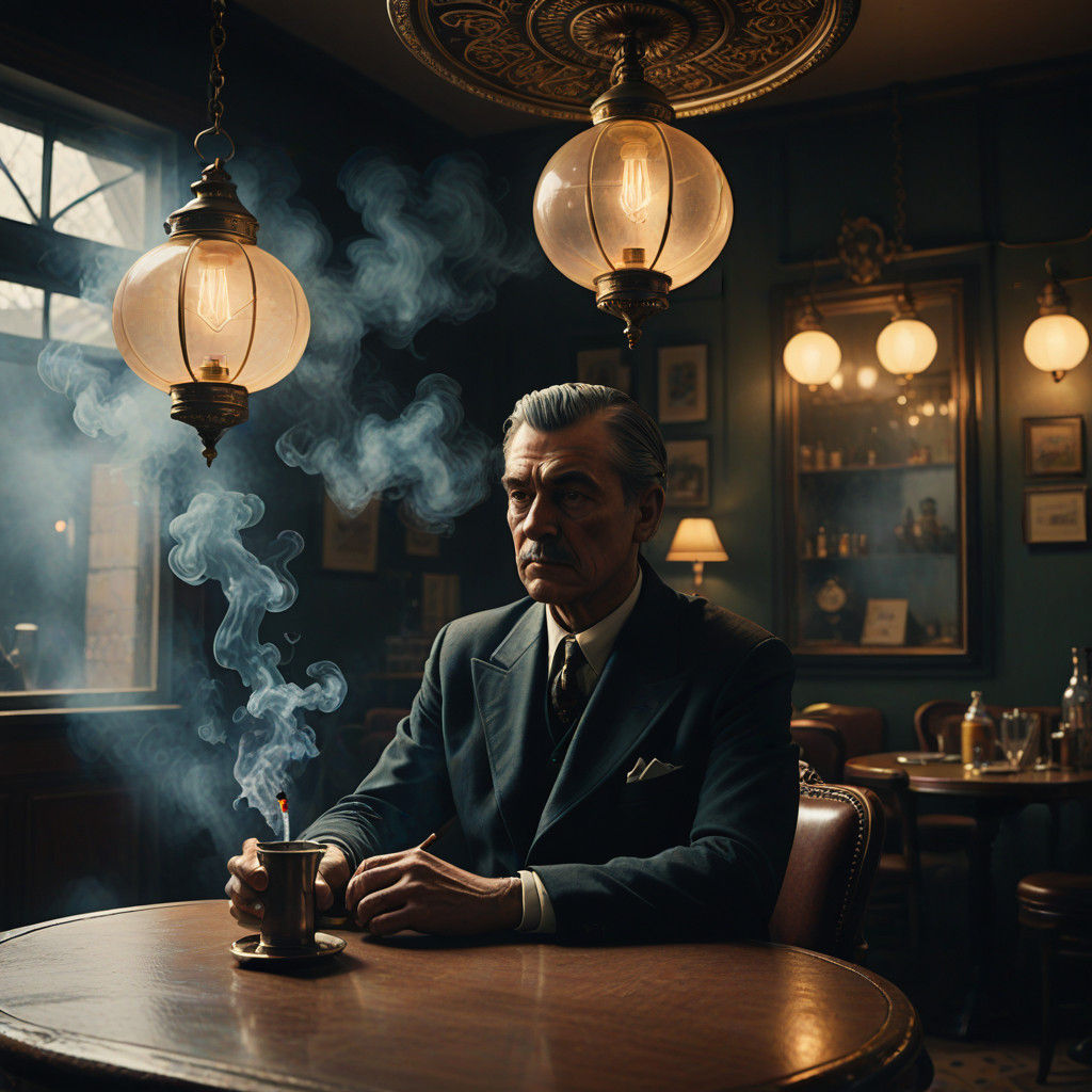 Ethereal Cafe Scene in Dreamlike Precision