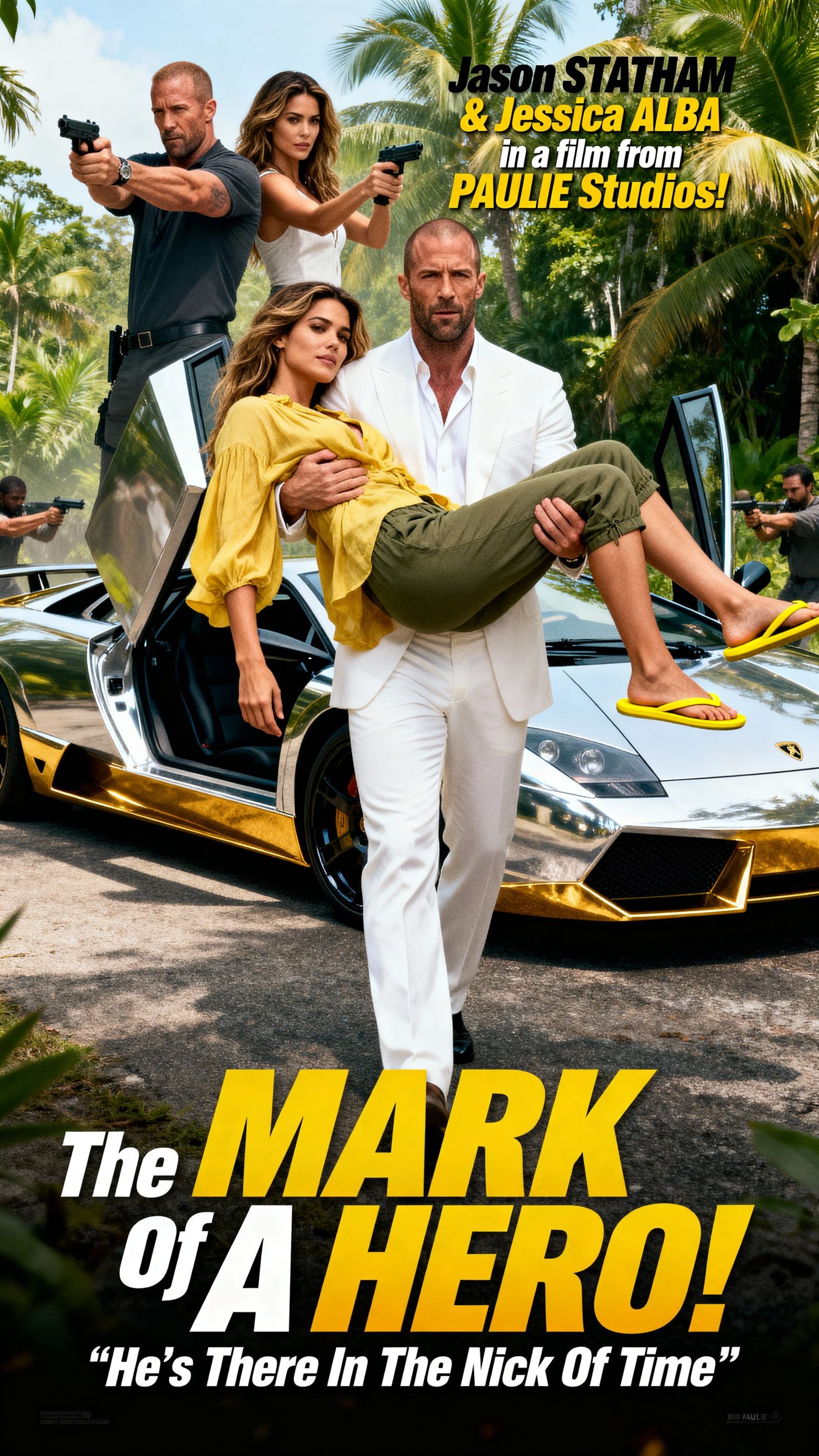 Movie Poster: Jason Statham & Jessica Alba Action Thriller