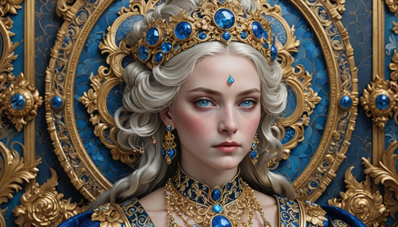 Empress Portrait with Cloisonné Jewelry in Baroque Style