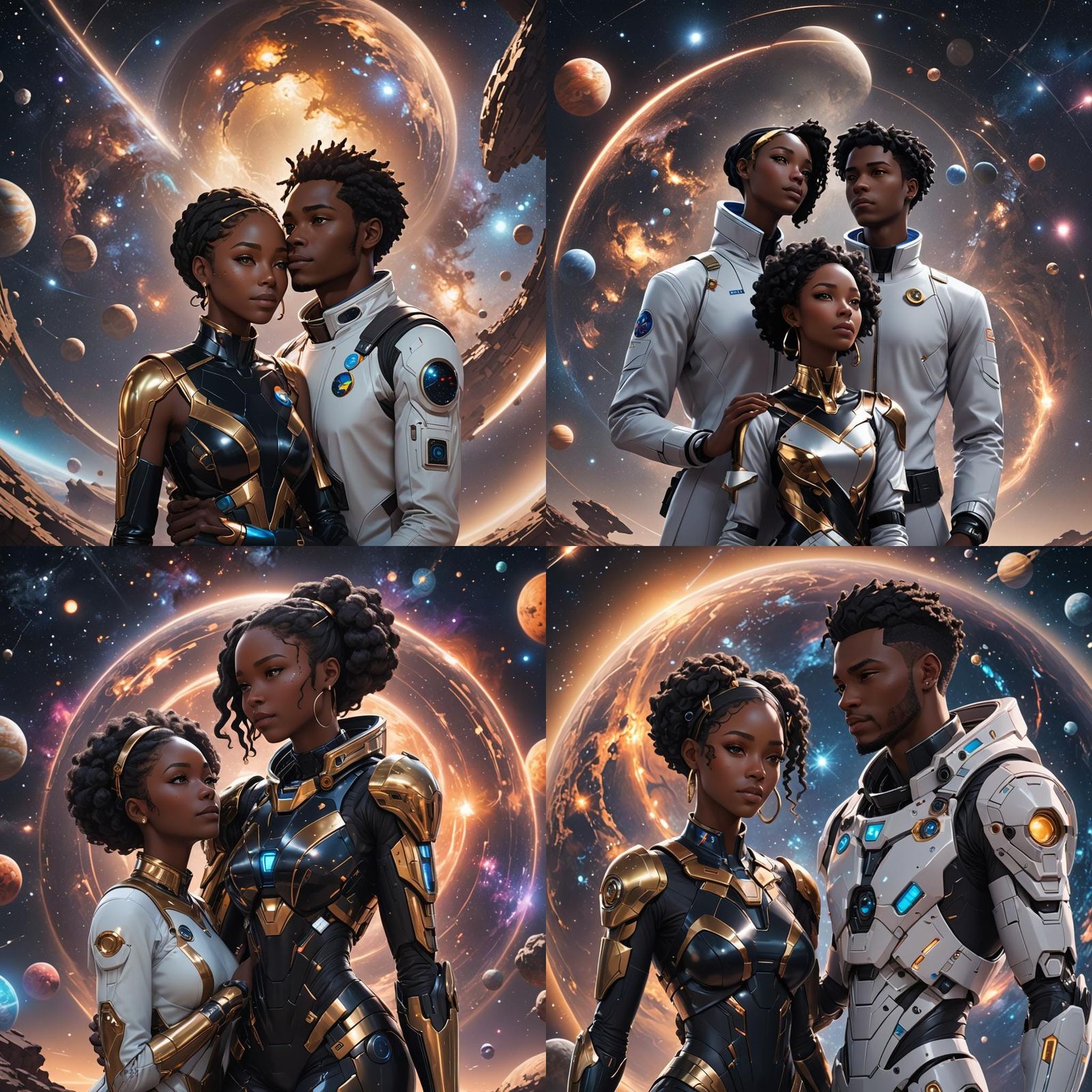 Intergalactic Black Girlfriend in 3D Anime Style