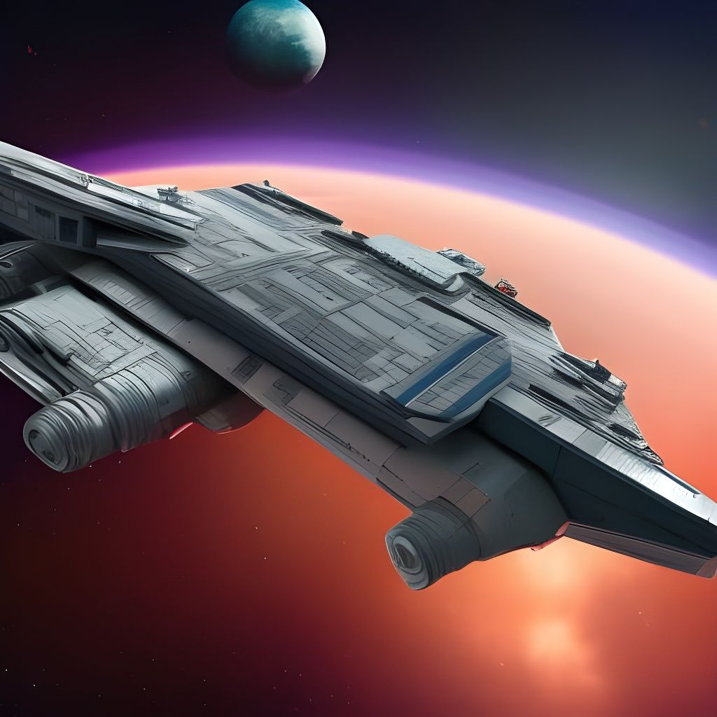 Vintage Star Wars Freighter in Deep Space