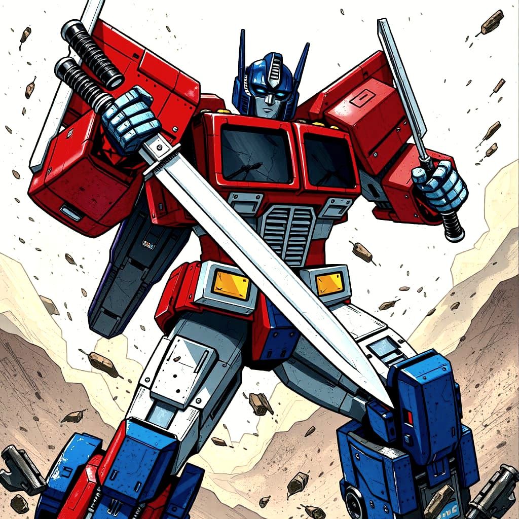 Optimus Prime G1 Ready for Battle in Dystopian Style