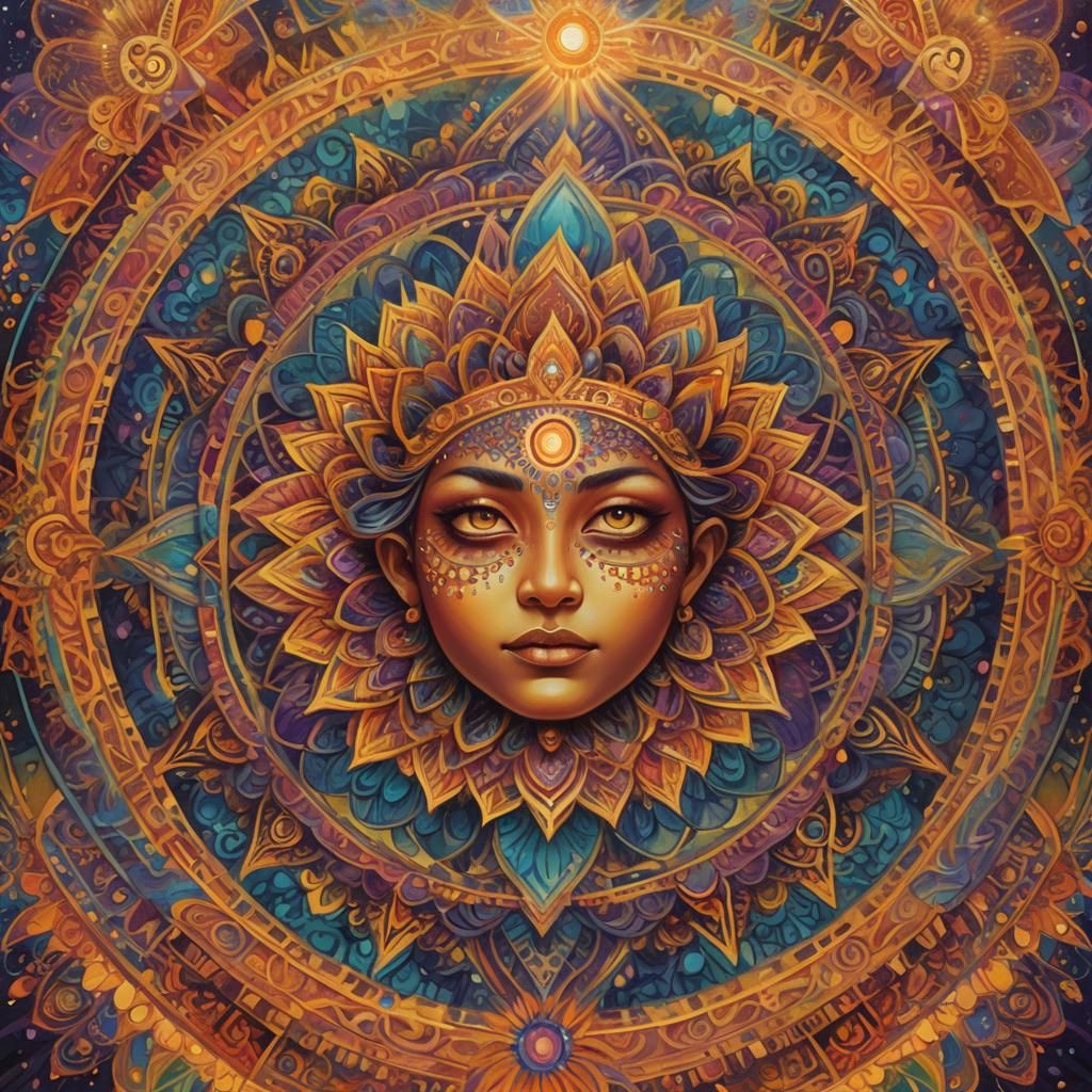 Mystical Being Radiating Light and Color