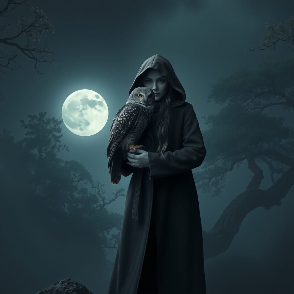 Moonlit Sorrow: A Haunting Portrait