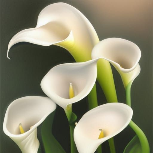 Calla Lily in Oil Painting Style