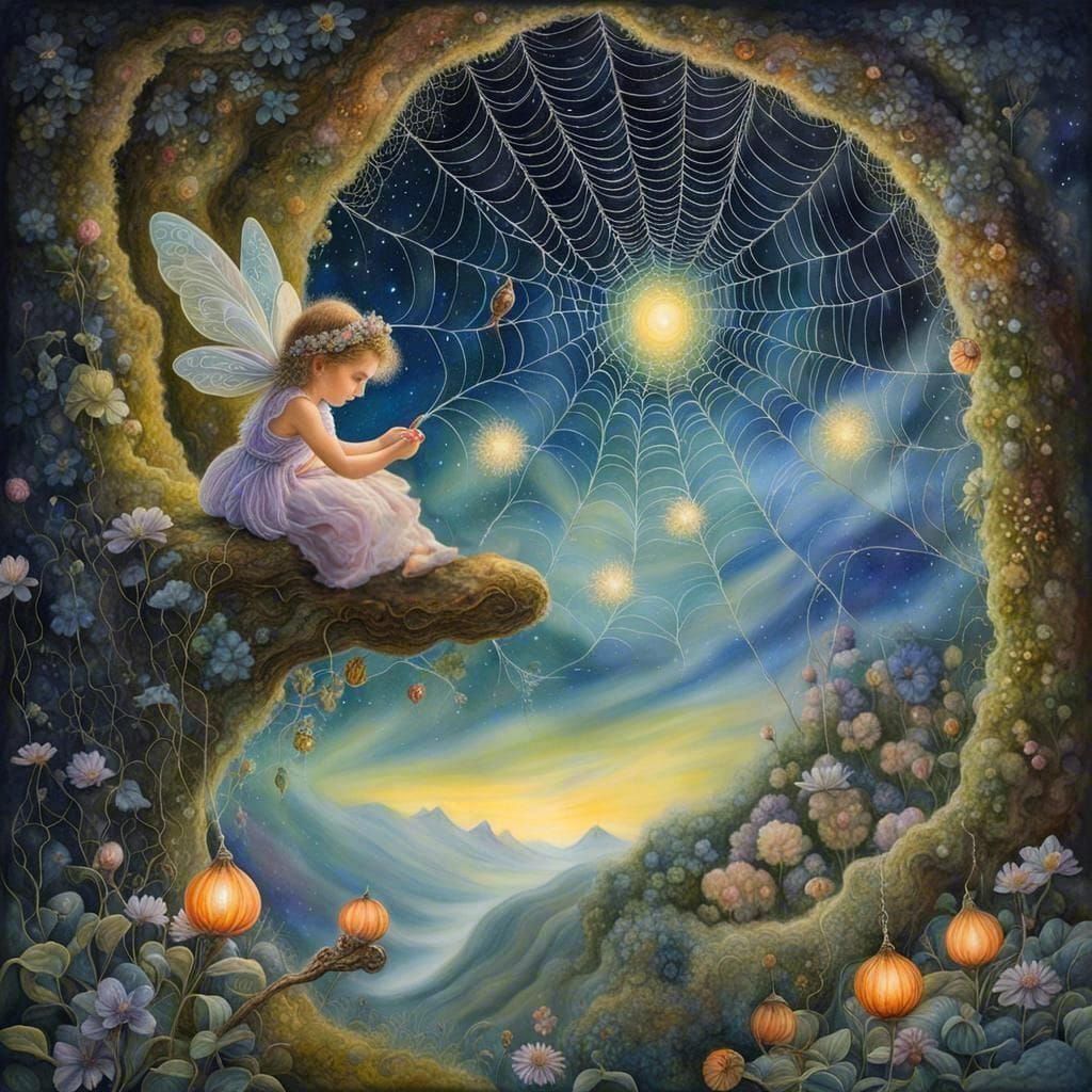 Ethereal Fantasy Landscape Painting with Mist