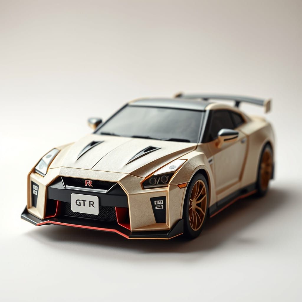 Surreal Papercraft Nissan GT-R NISMO in Soft Focus