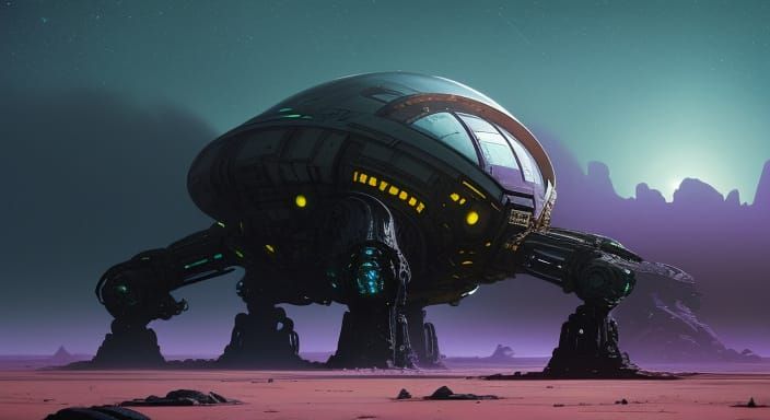 Astronaut on Alien Planet Digital Painting