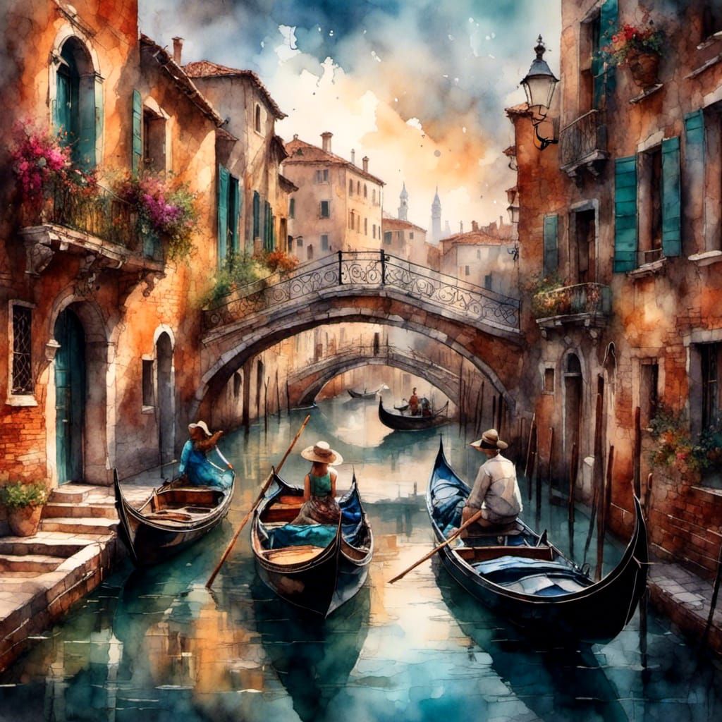 Watercolor Canal 01