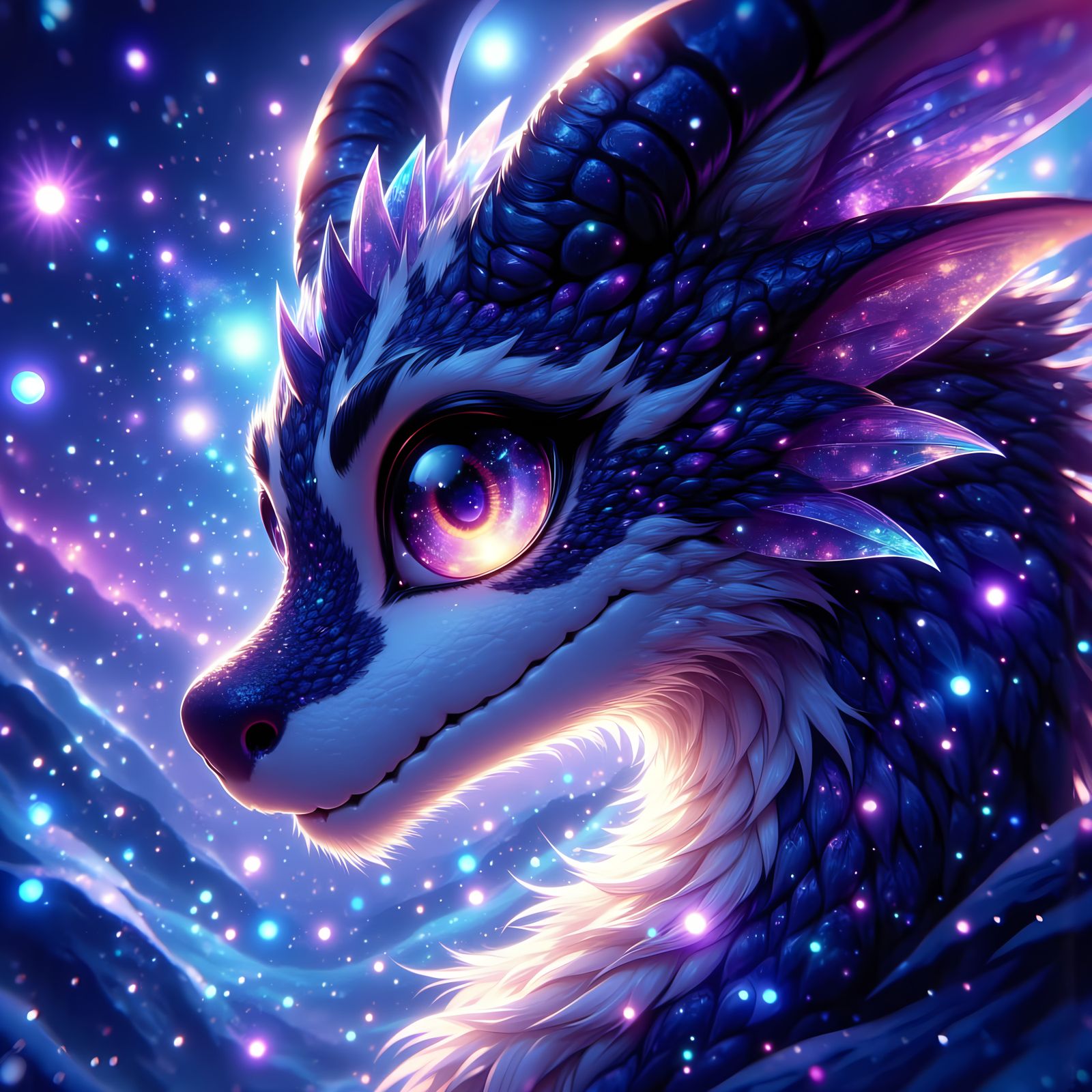 Mythical Dragon in a Galaxy Setting, Anime Style