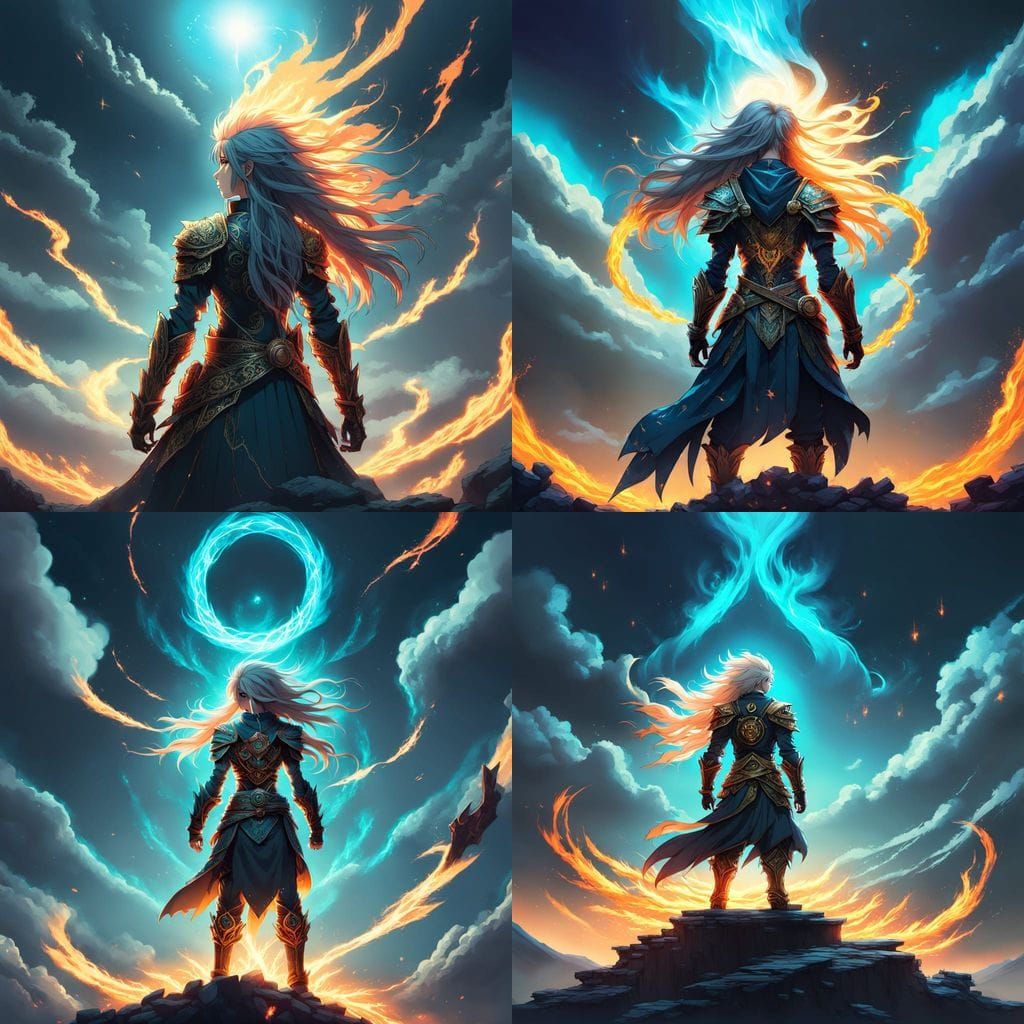 Epic Anime Goddess Radiates Intense Magical Power