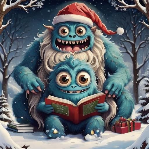 Festive Christmas Monsters Reading: Tapestry Mandala Style