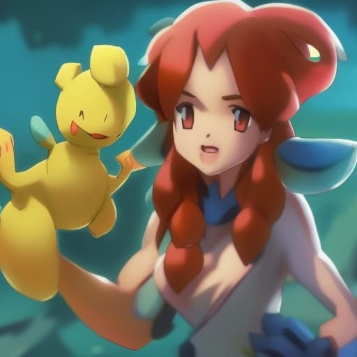 Detailed Pokémon Portrait in Art Nouveau Style