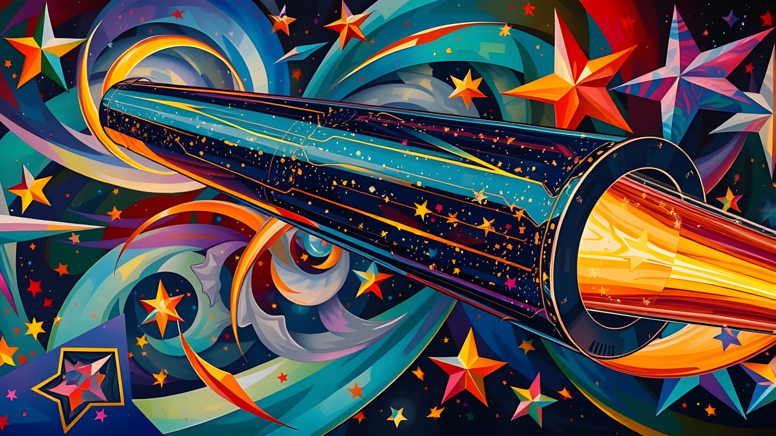 Surreal High-Velocity Cylinder with Plasma Exhaust