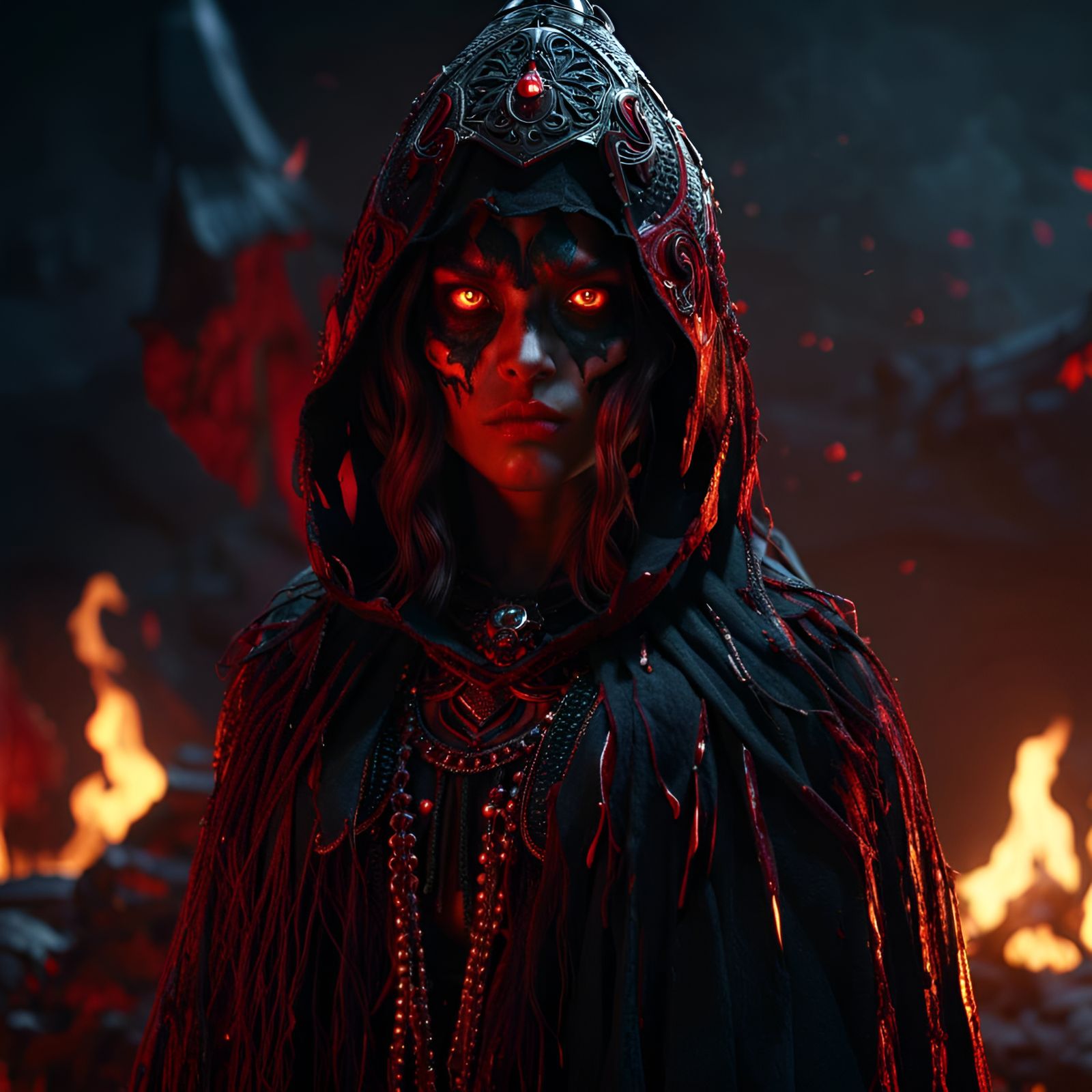 Furious Young Witch Portrait in Unreal Engine 5