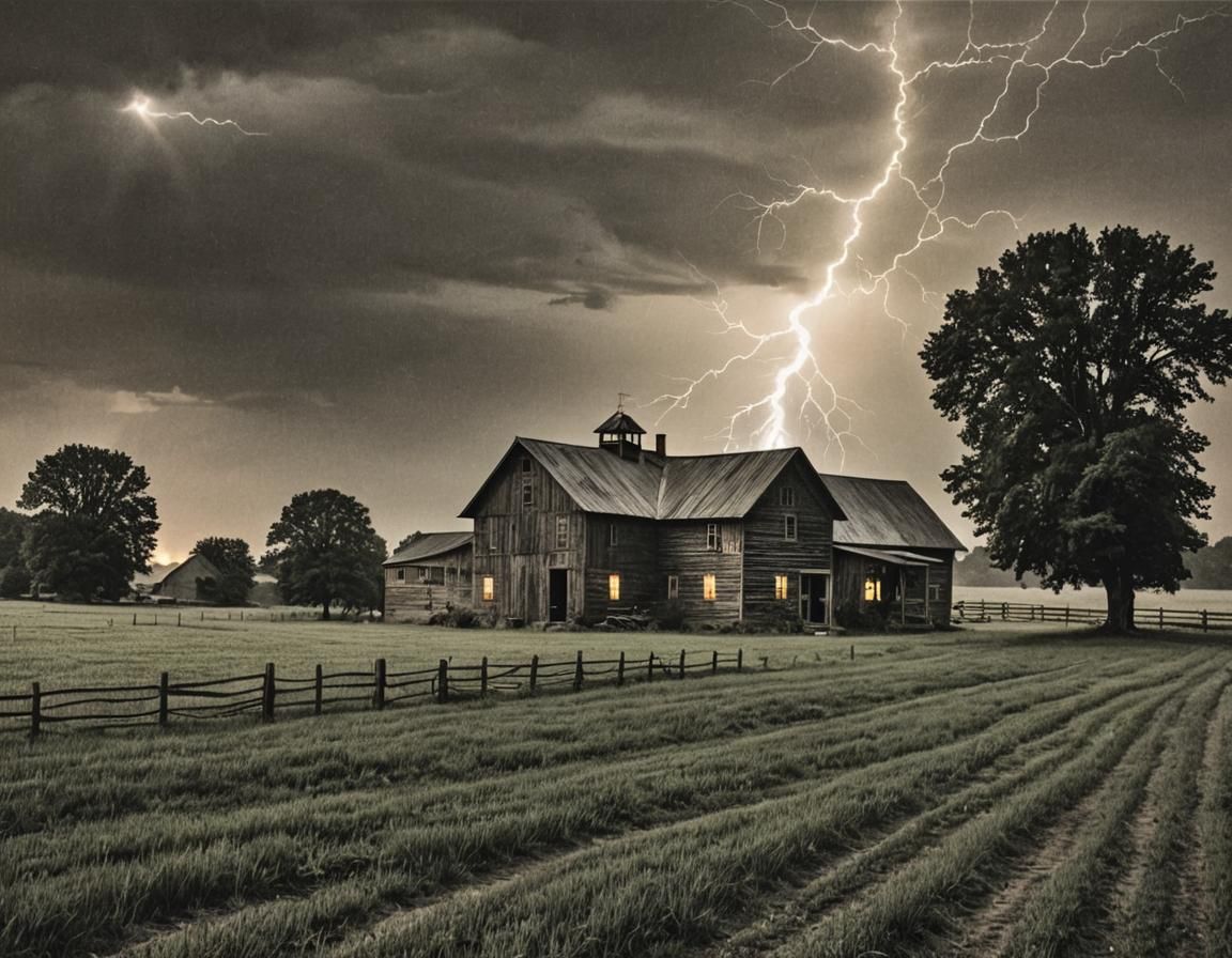 Ball Lightning Strikes a Rural Farm Field
