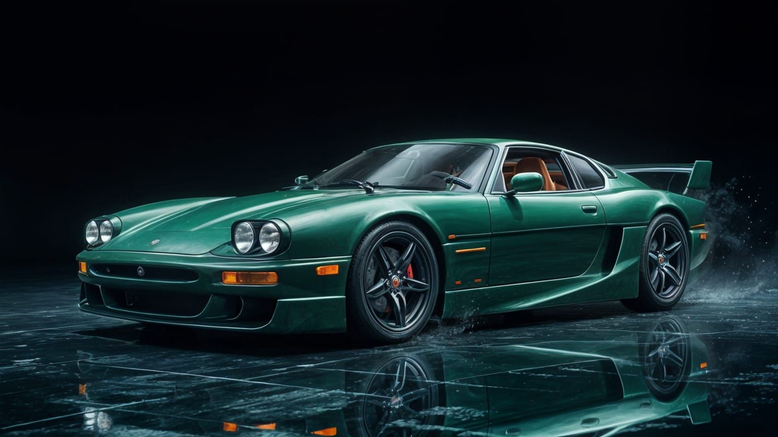 British Racing Green Jaguar XJ220 Fantasy Concept Art