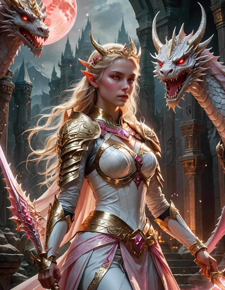 Elf Goddess and Dragon in Magical Realism