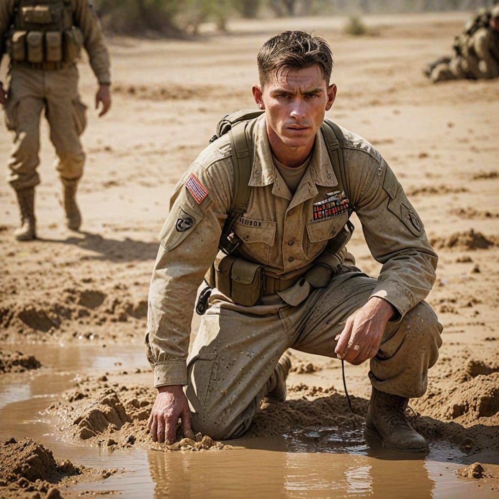 Chiseled Soldier Sinks in Quicksand