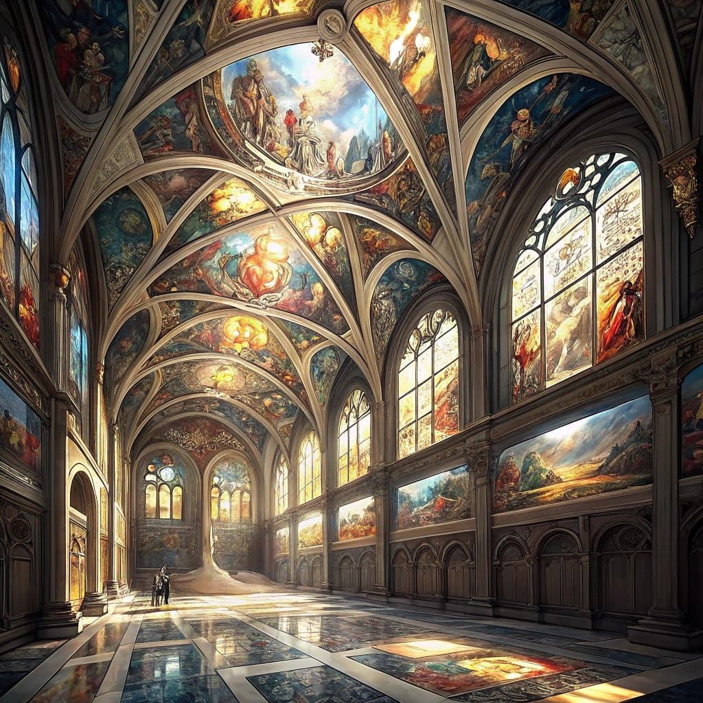 Cathedral Transformed: Hyper-Realistic Stained Glass Art