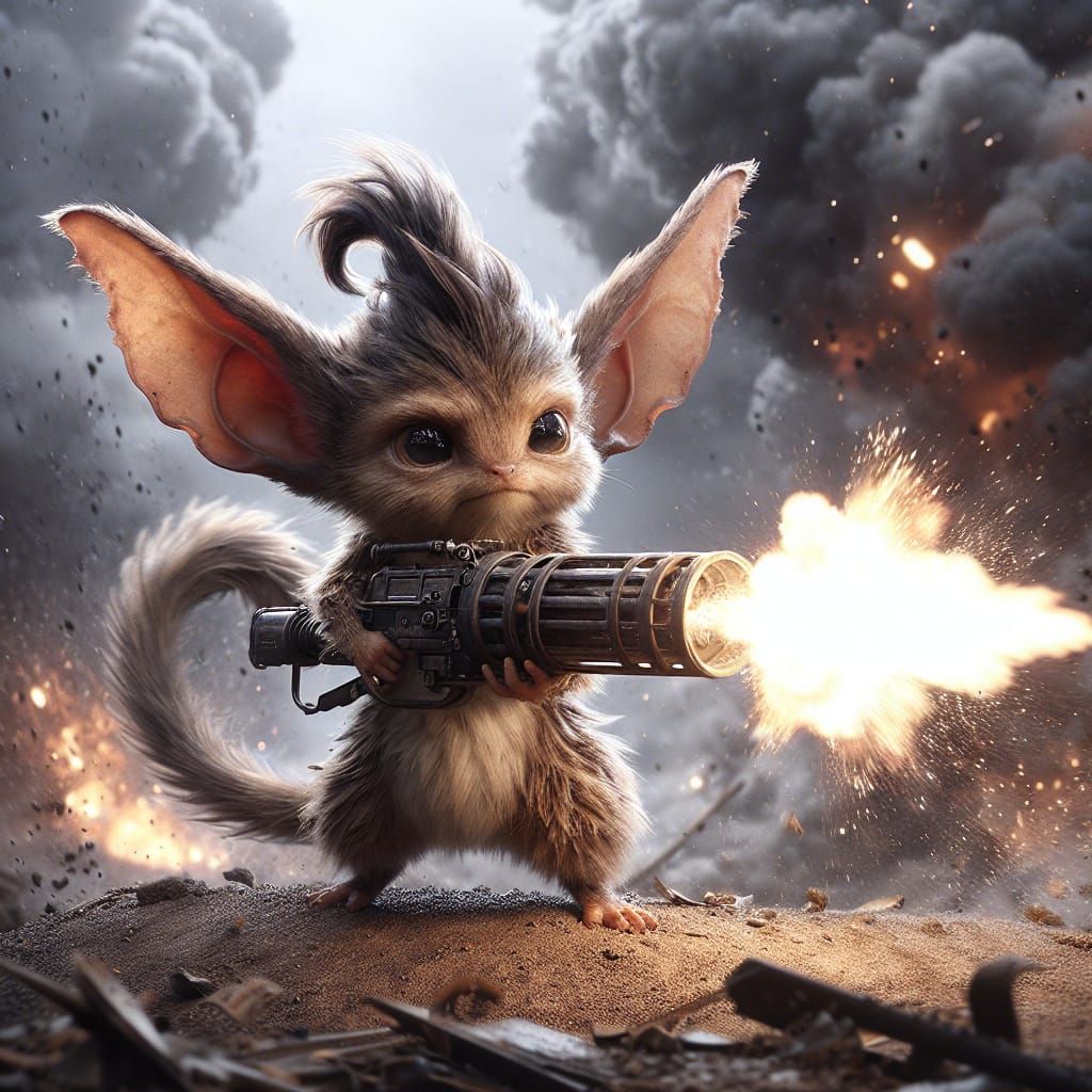 Adorable Creature in Epic Battle Scene