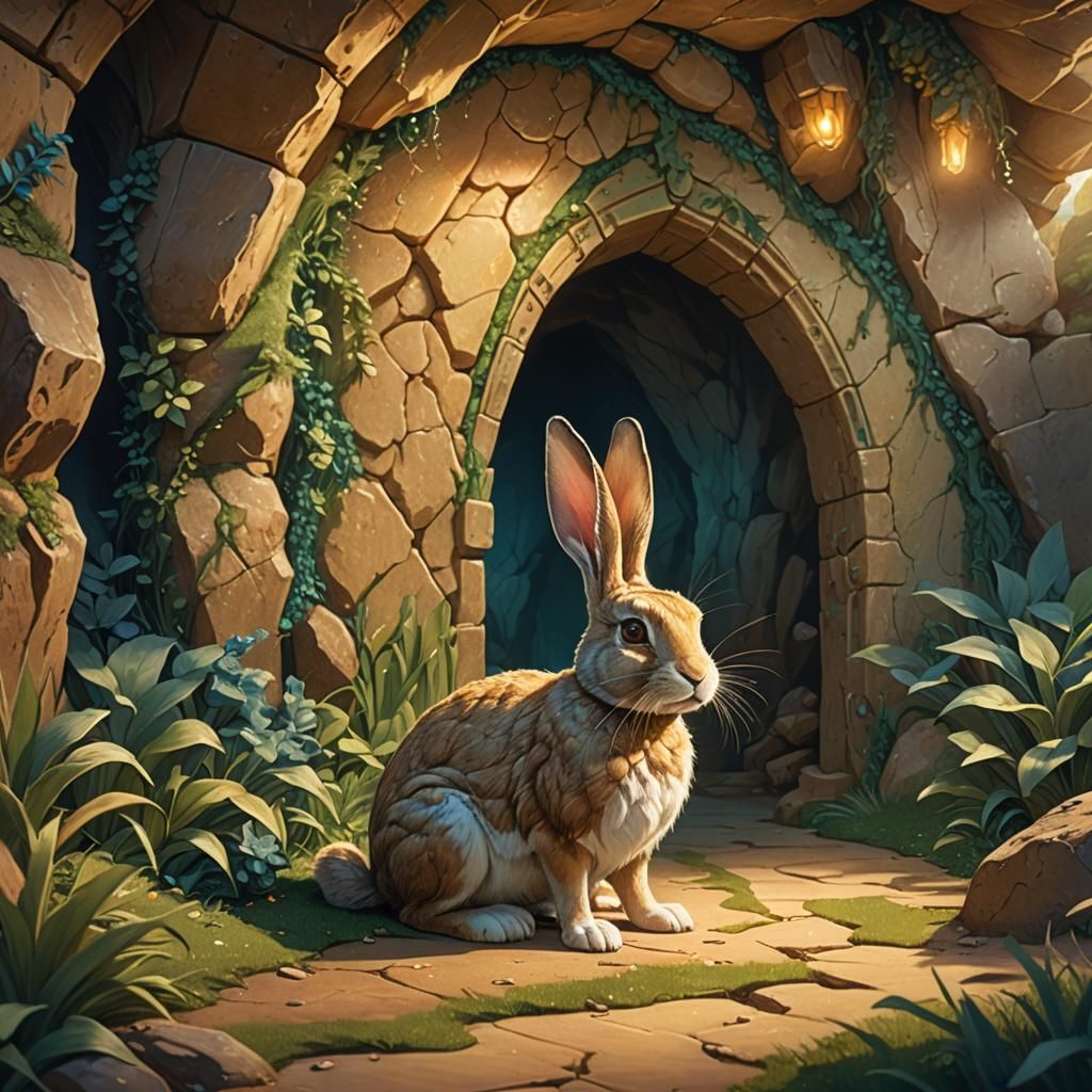 Fantasy Master Rabbit in Golden Hour Light