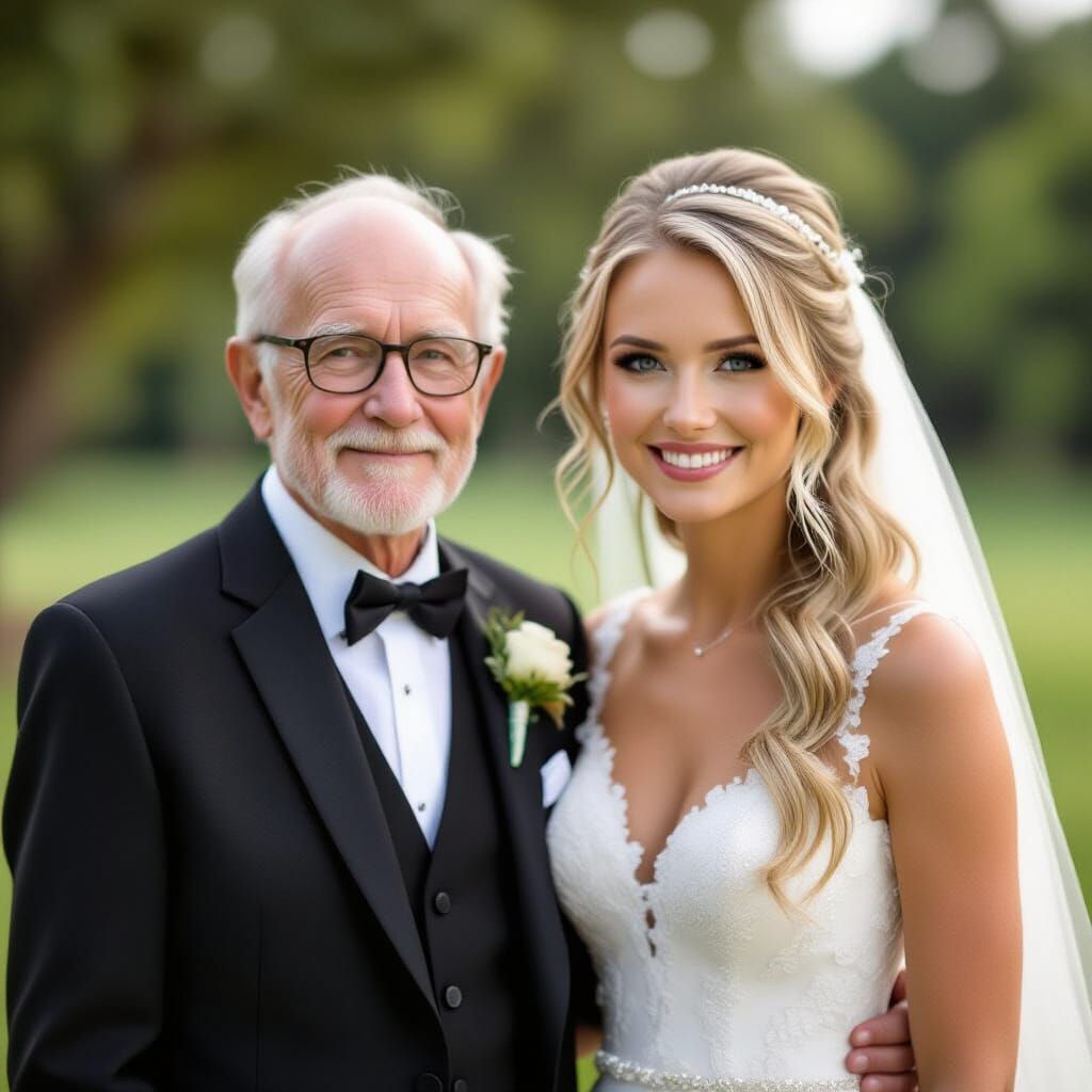 Heartwarming Wedding Scene with Bride and Groom