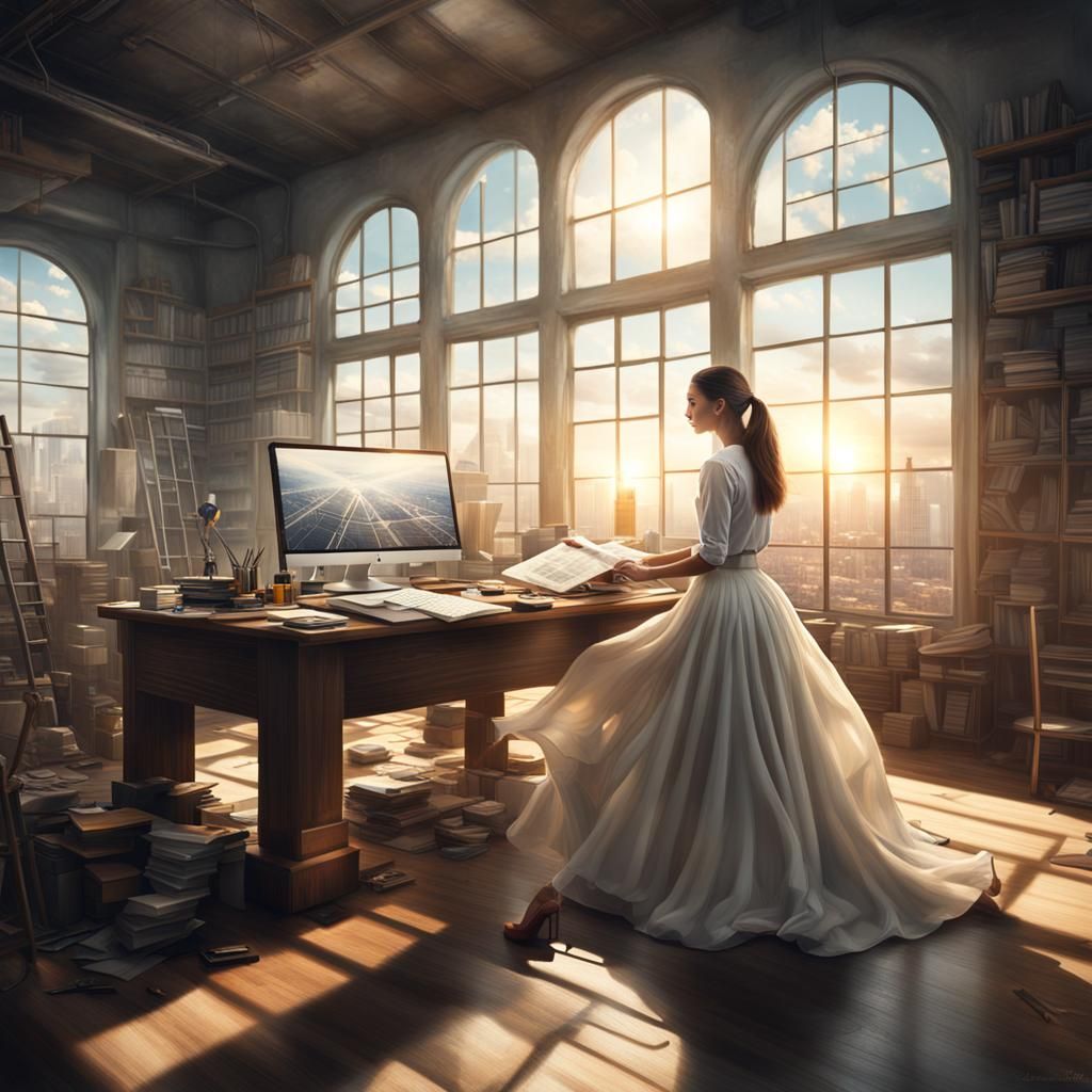 Architect Designs House in Sunny Office