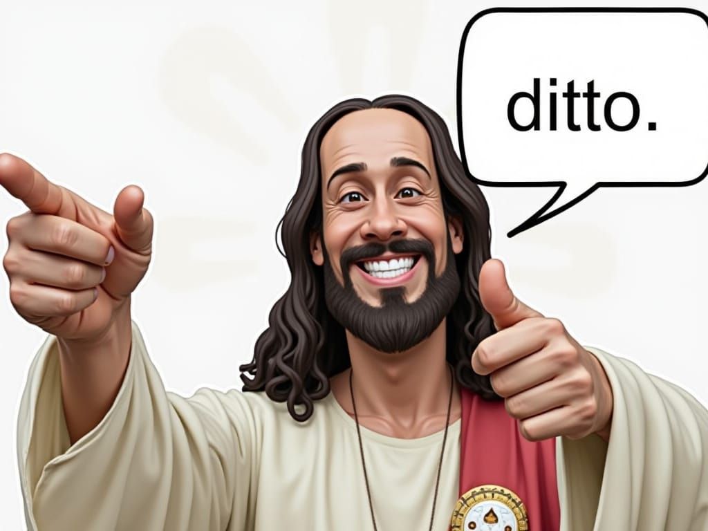 Winking Jesus Points in Agreement