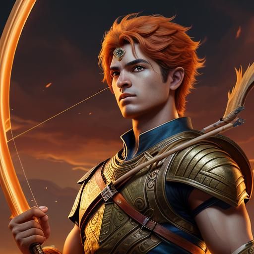 Apollo: Mythological Archer with Orange Aura