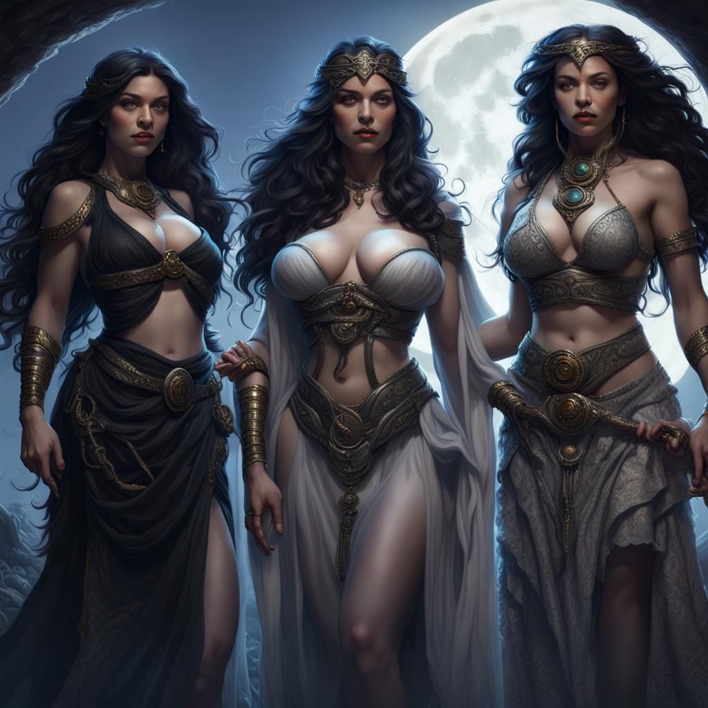 Pre-Raphaelite Goddesses of the Moon and Magic