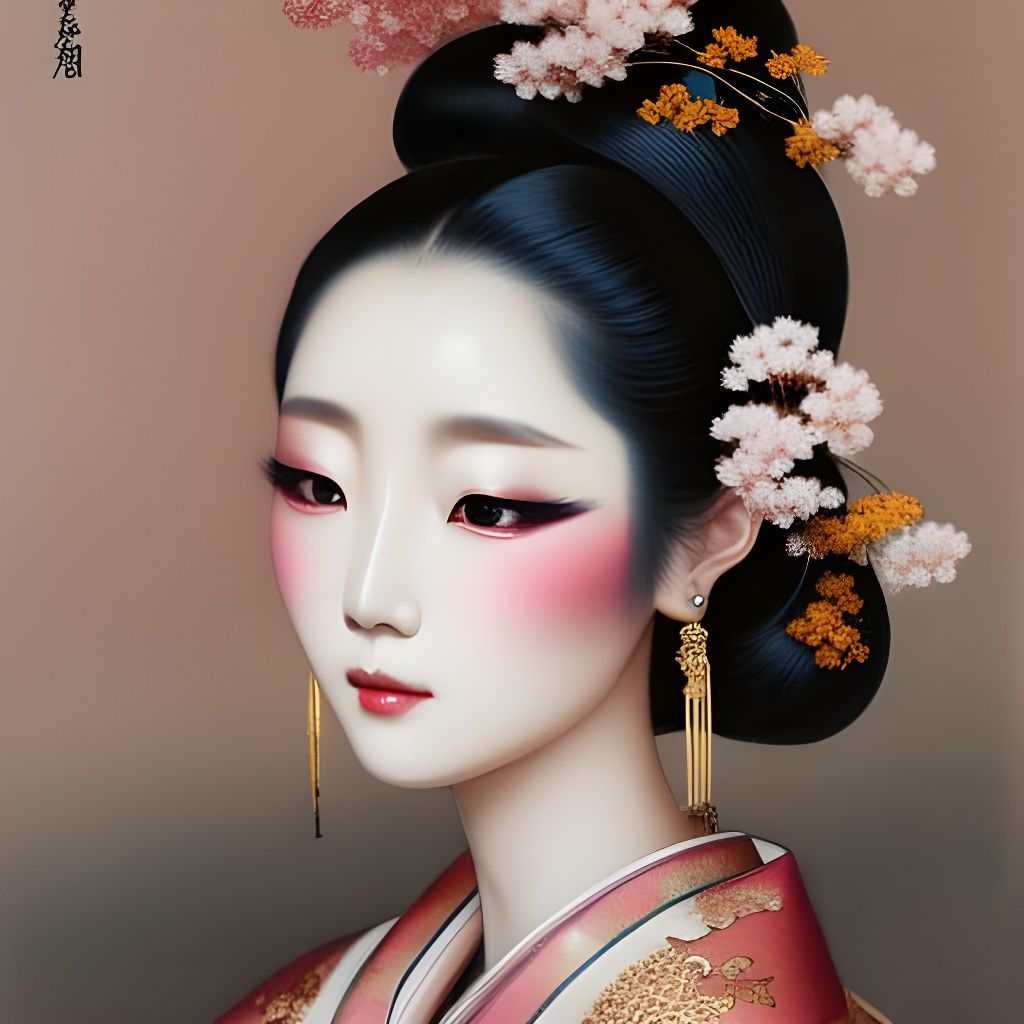 Portrait of a maiko in pink