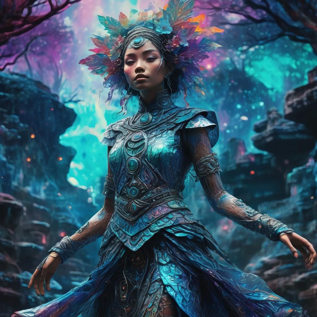 Mysterious Ancient Woman in Holographic Lost World