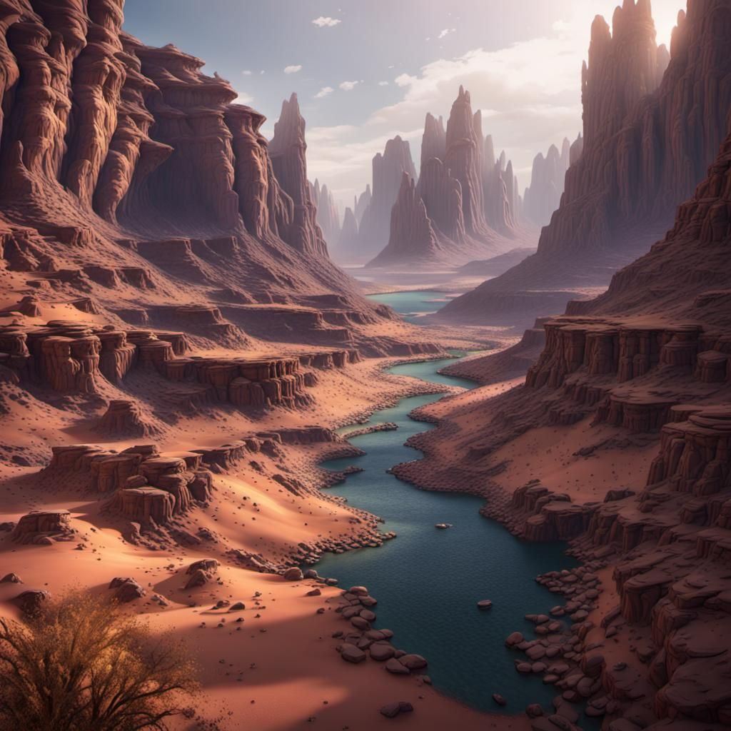 Fantastical Desert Canyon Concept Art