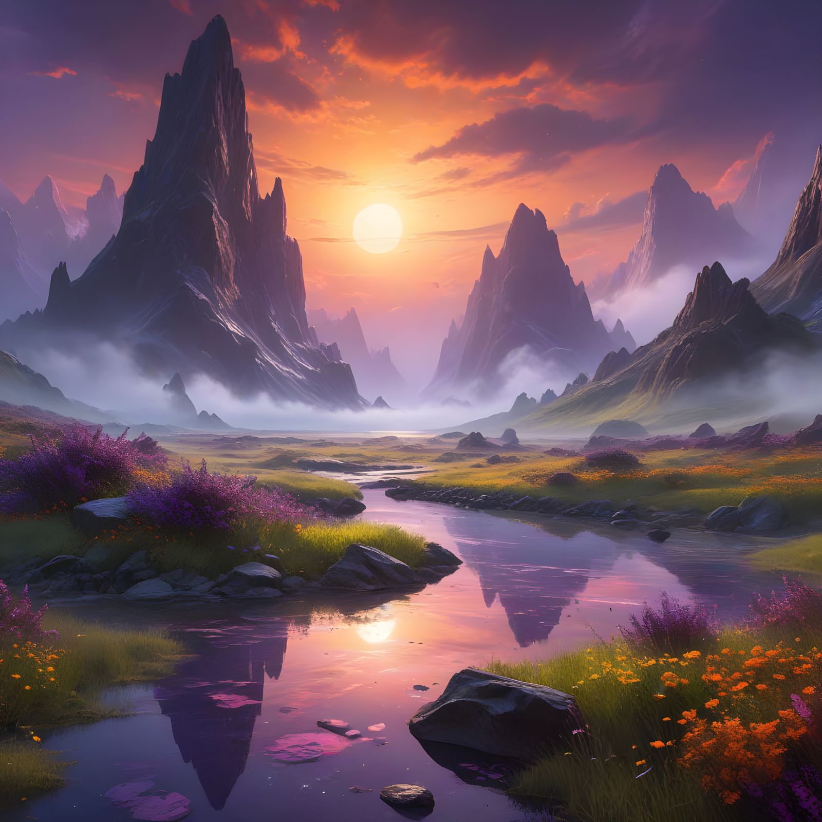 Vibrant Exoplanet Landscape in Hyperrealistic Style