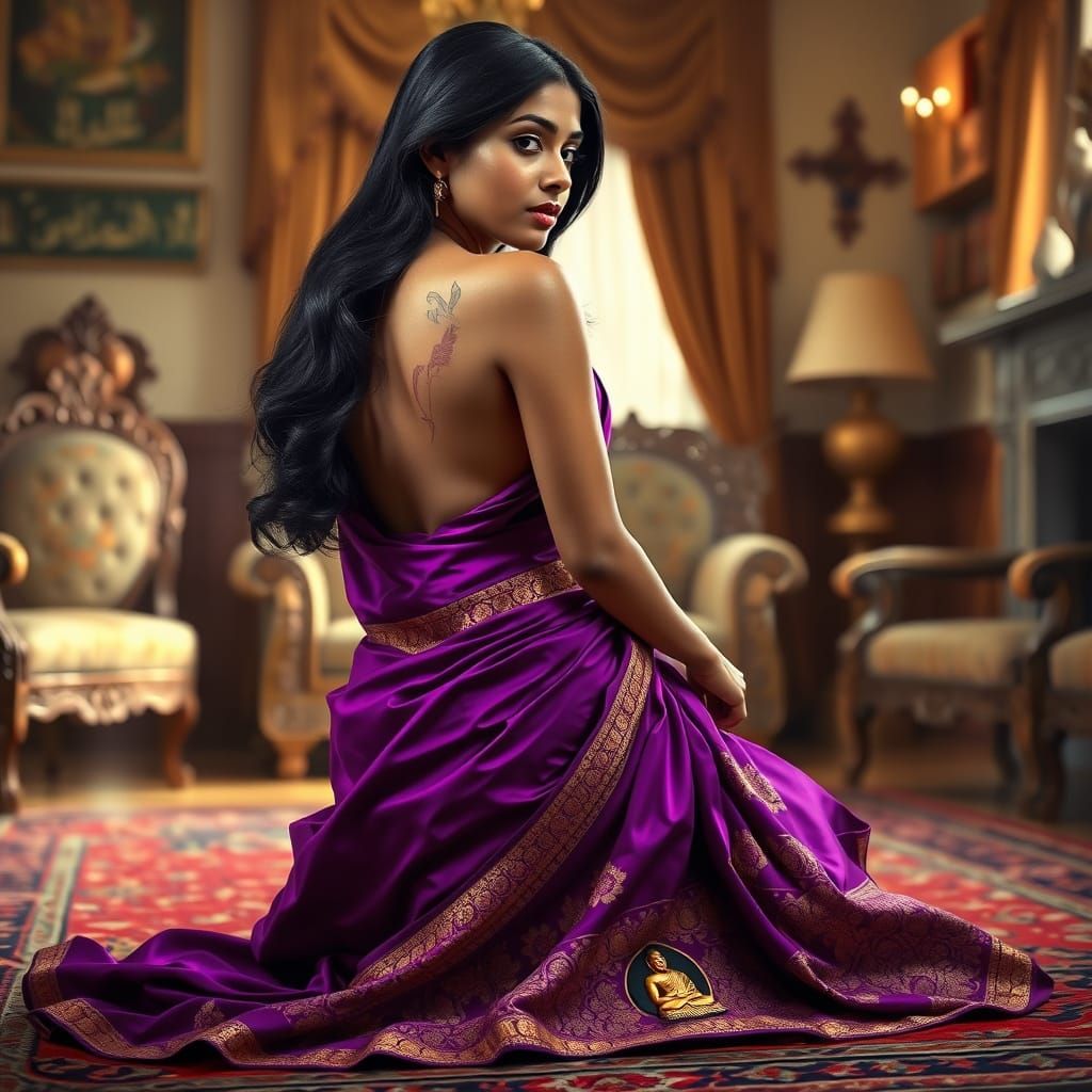 Elegant Tamil Woman in Traditional Sari
