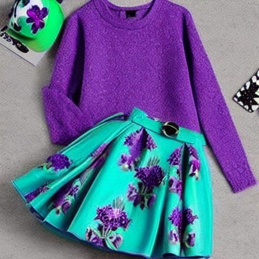 Purple and Turquoise Modern Fashion Design