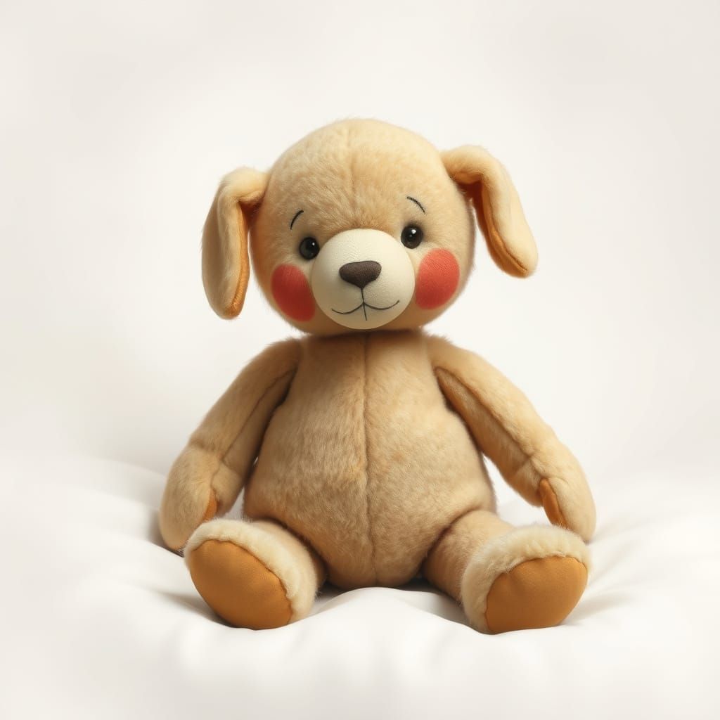 Cuddly Stuffed Toy in Warm, Nostalgic Style