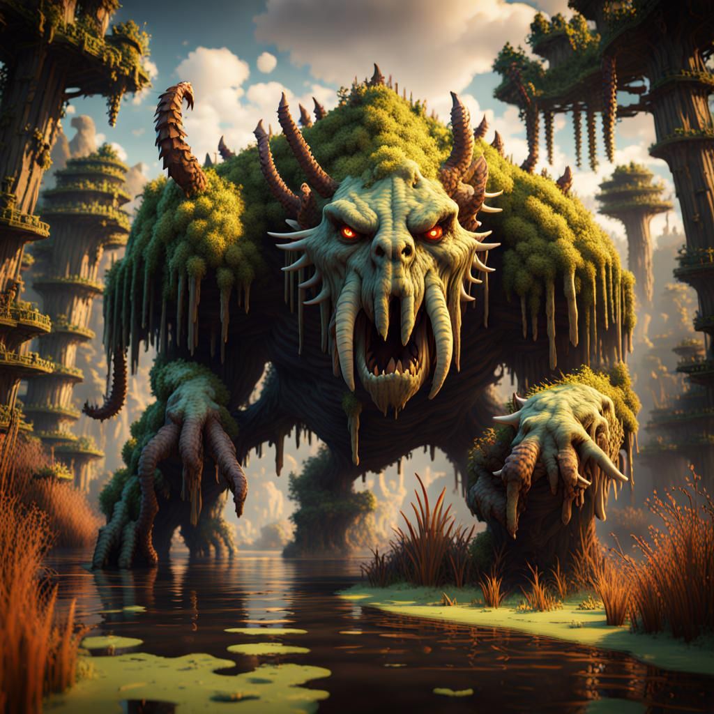 Minecraft Swamp Beast Concept Art