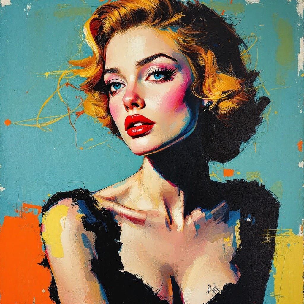 Emotionally Charged Portrait in Vibrant Expressive Style