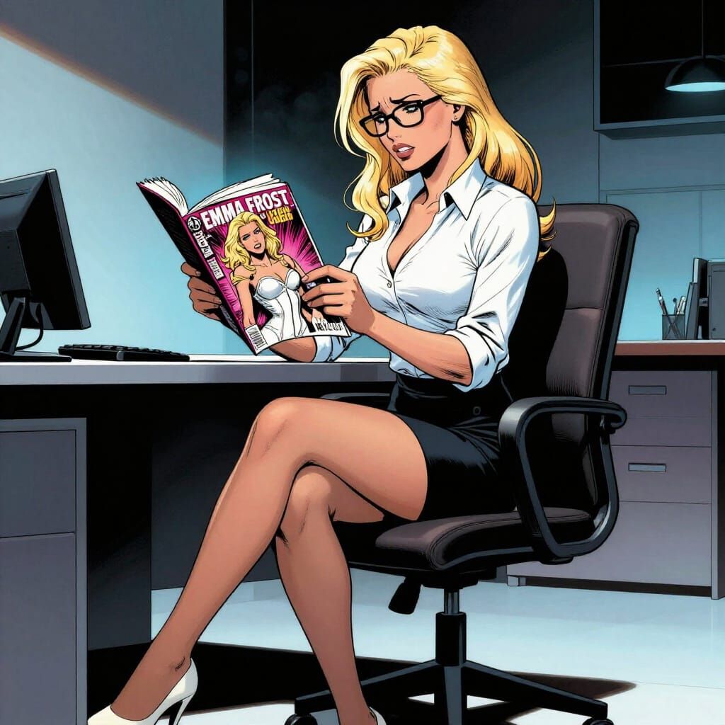 Secretary Reads 'White Queen' Comic, Surprised
