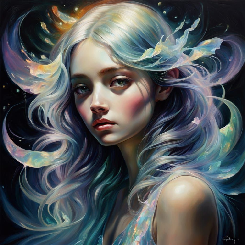 Ethereal Iridescent Oil Painting in Pastel Colors
