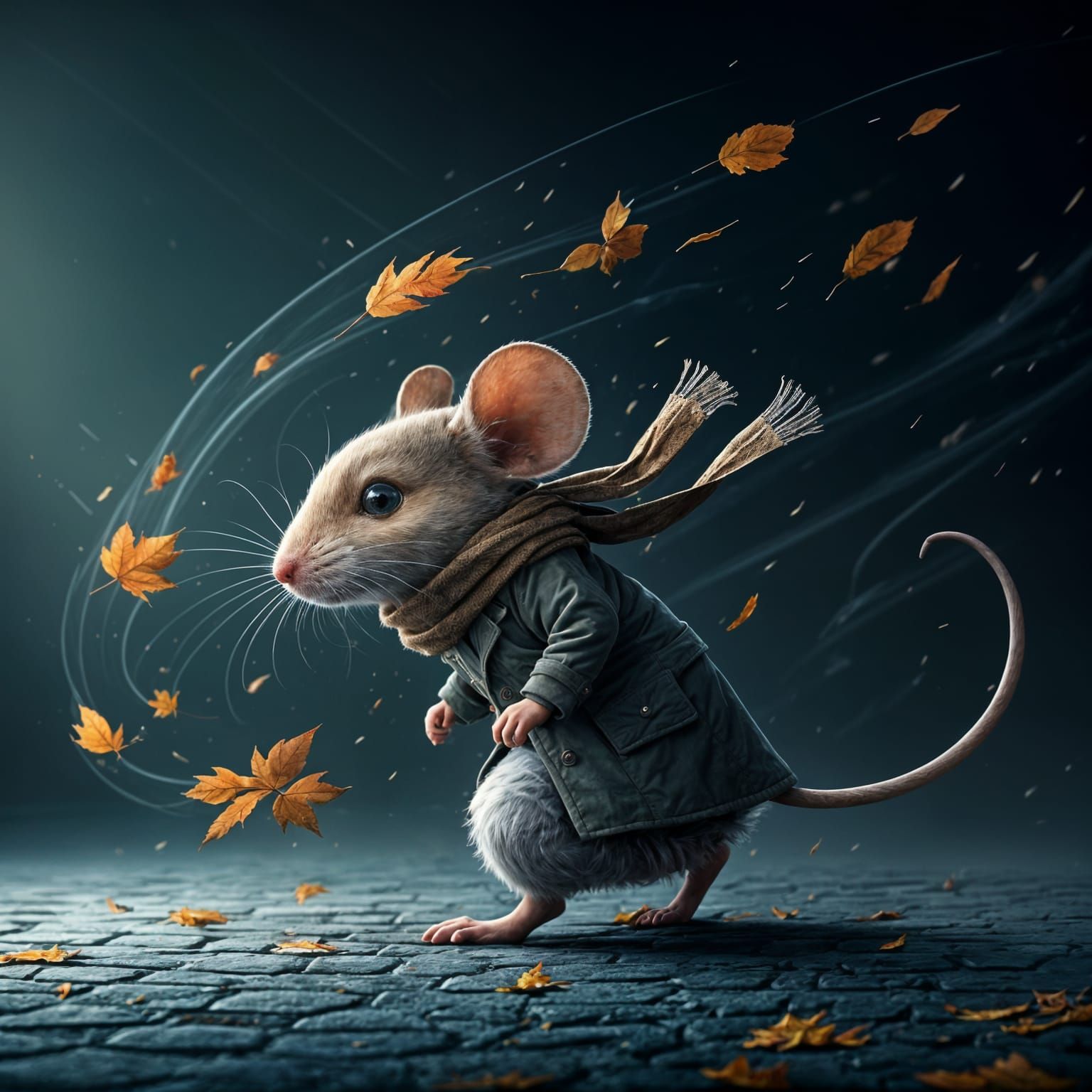 Mouse Versus Wind: Hyperrealistic Digital Art
