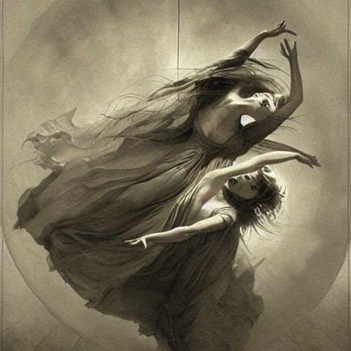 Horrific Soulmate Dance in Gustave Doré Style