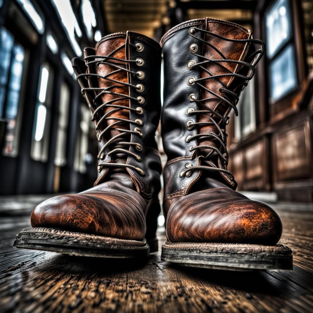 Hyperrealistic Boots with Intricate Detail