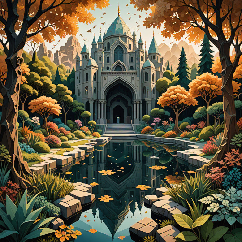 Vibrant Geometric Oasis