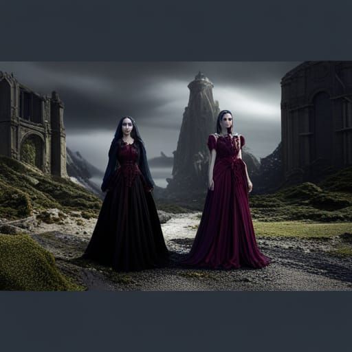 Detailed Gothic Women in Fantasy Concept Art