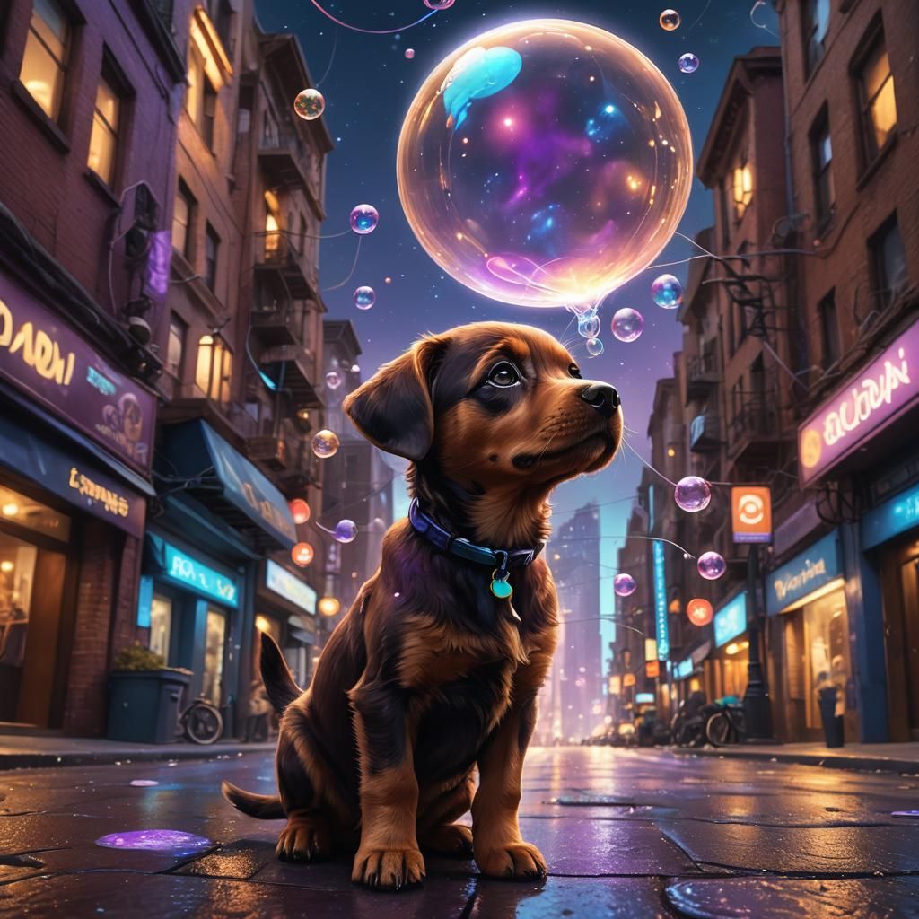 Puppy's Dream of Space: Detailed Matte Painting